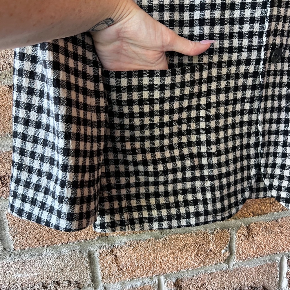 CIRCOLO 1901 Black White Check Blazer Italian Knit Jacket Gingham Stretch Tailor - Picture 6 of 16